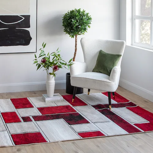 Commodore Cream and Red Rug from EZ Living Furniture.