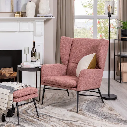 Boston Pink Lounge Chair from EZ Living Furniture.