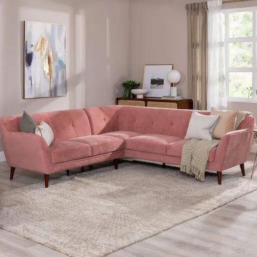 Belle Dusty Pink Sofa from EZ Living Furniture.