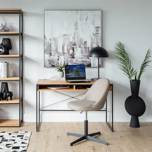 Gain Taupe Leather Office Chair at EZ Living Furniture.