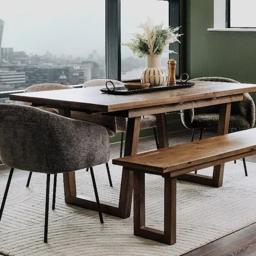Ladder Cashew Reclaimed Extendable Dining Table at EZ Living Furniture.