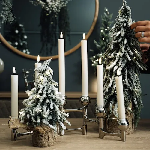 Silver Folding Circle Christmas Candle Holder at EZ Living Furniture.