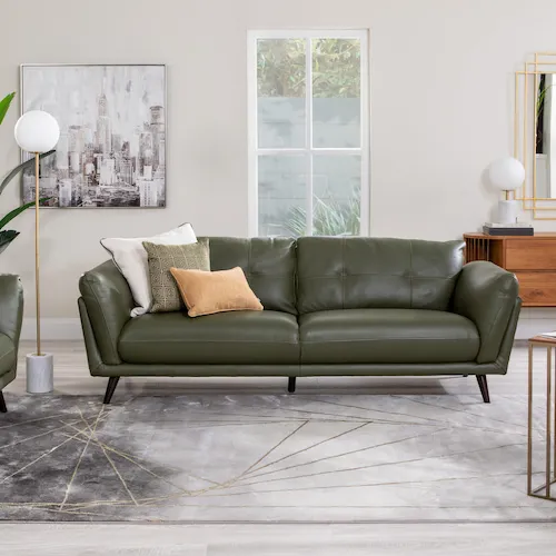 Toscana 4-seater Green leather sofa from EZ Living Furniture.