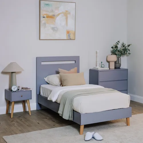 Toby Single Grey Bed Frame from EZ Living Furniture.