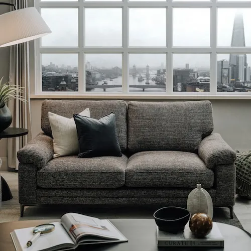 Cameron 2 Seater grey fabric Sofa from EZ Living Furniture