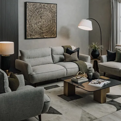 Marlyn 2.5 seater silver fabric sofa from EZ Living Furniture.