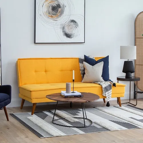 Seattle 3 Seater Yellow Sofa Bed at EZ Living Furniture.