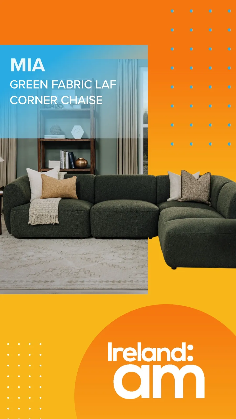 Mia Green Boucle Corner Chaise at EZ Living Furniture.