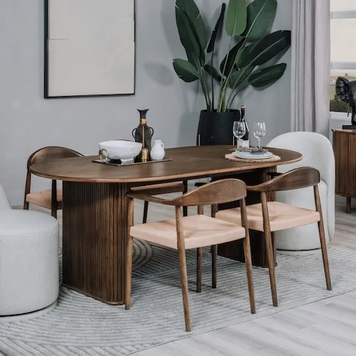 Tambour Smoked Oak Dining Table at EZ Living Furniture.