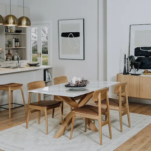 Ravello 160cm Rectangular Oak Dining Table at EZ Living Furniture.
