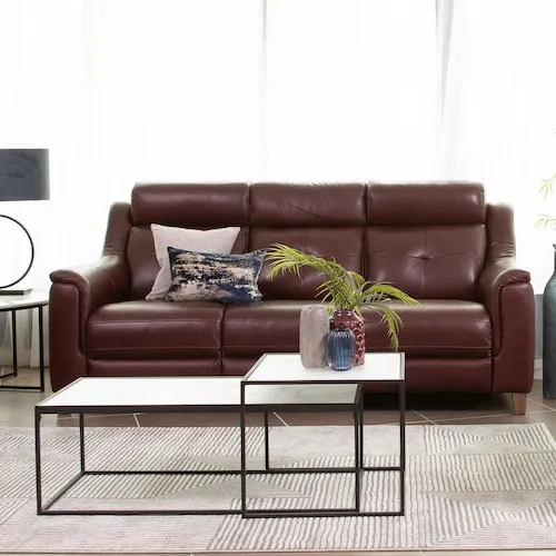Vantage Red Leather Sofa at EZ Living Furniture.