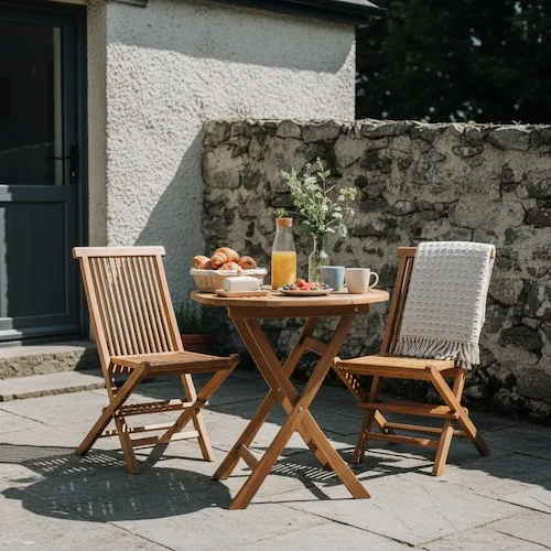 Lagos 2 Chair and 1 Table Foldable Teak Set at EZ Living Furniture.