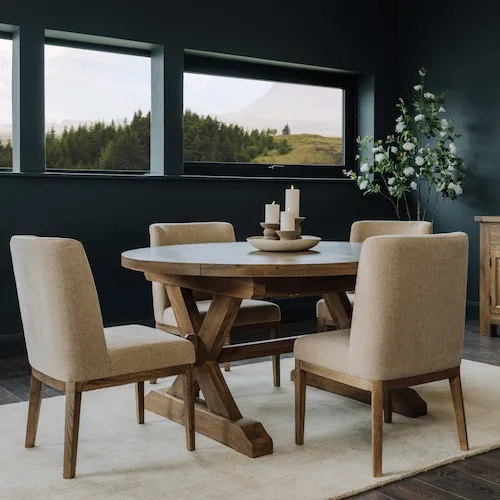 Naxos Extendable Round Dining Table at EZ Living Furniture.