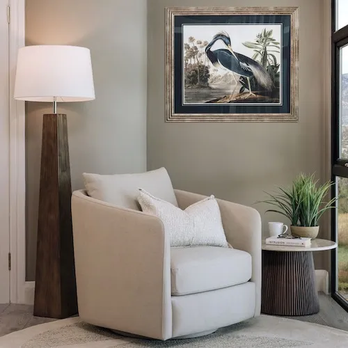 Cozy Curved Swivel Armchair at EZ Living Furniture.