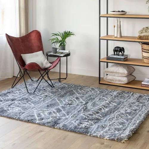 Large Sula Grey Aztec Rug at EZ Living Furniture.