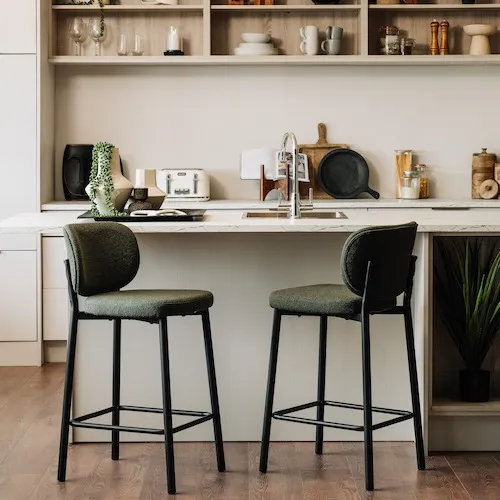 Swan Green Boucle Bar Stool at EZ Living Furniture.