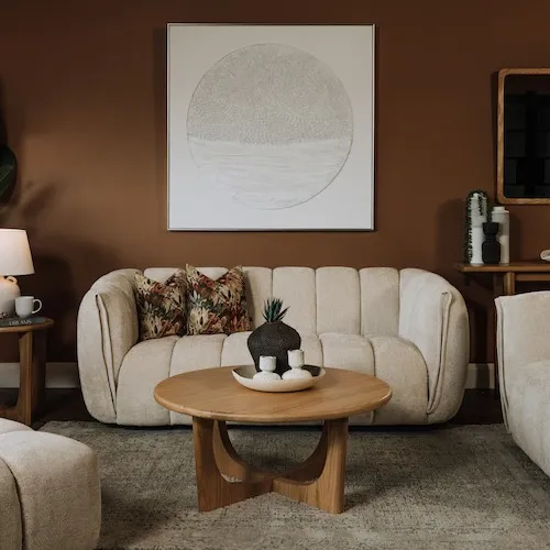 Flow Natural Oak Round Coffee Table at EZ Living Furniture.