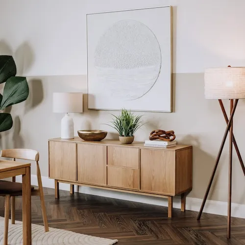 Kari Oak Wood Sideboard from EZ Living Furniture.