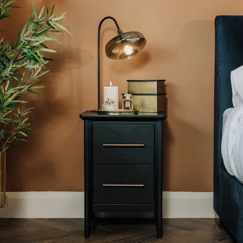 Camila Smoked Glass Black Base Table Lamp at EZ Living Furniture.