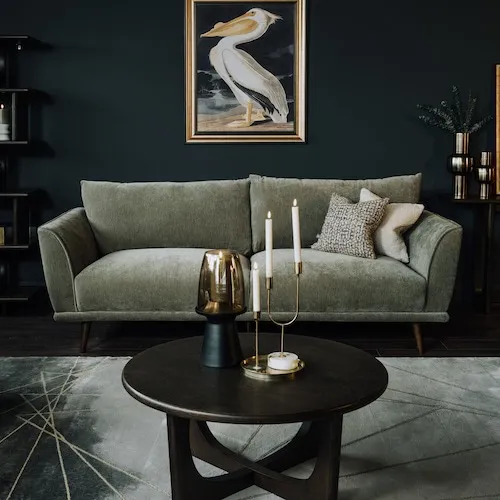 Boutique 4 Seater Green Fabric Sofa at EZ Living Furniture.