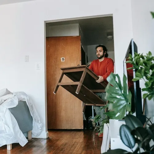 Moving a coffee table around the house