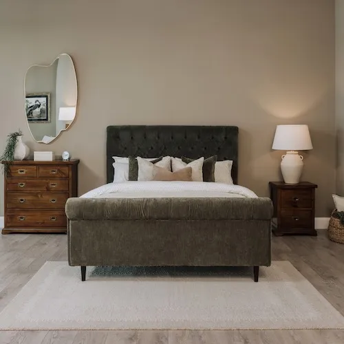 Sofia Forest Green Scrolled Bed Frame at EZ Living Furniture.