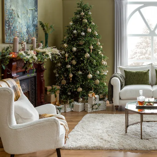 Green and gold Christmas theme from EZ Living Furniture.