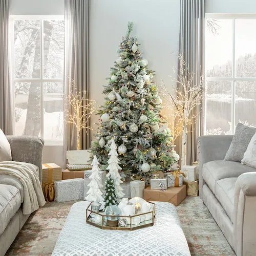 Silver winter wonderland Christmas theme from EZ Living Furniture.