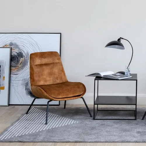 Apex copper velvet armchair from EZ Living Furniture.