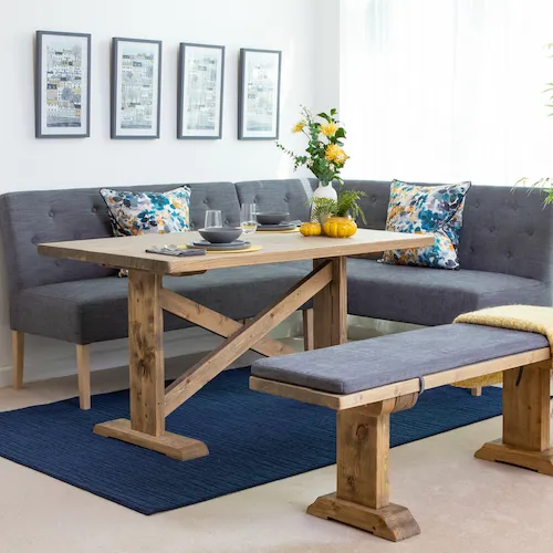 Grafton dining table and bench from EZ Living Furniture.