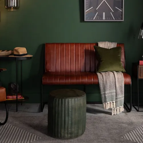Moody coloured cushions image with olive green velvet cushion from EZ Living Furniture.