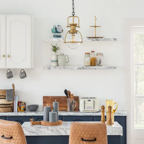 Parly gold frame hanging lamp from EZ Living Furniture.