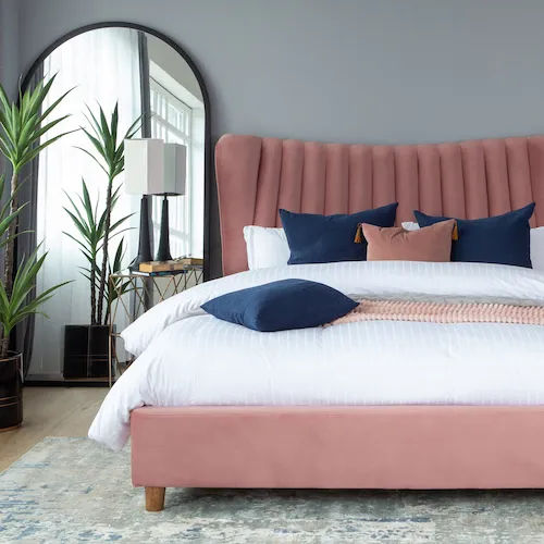 Rosey Pink Bed Frame from EZ Living Furniture.