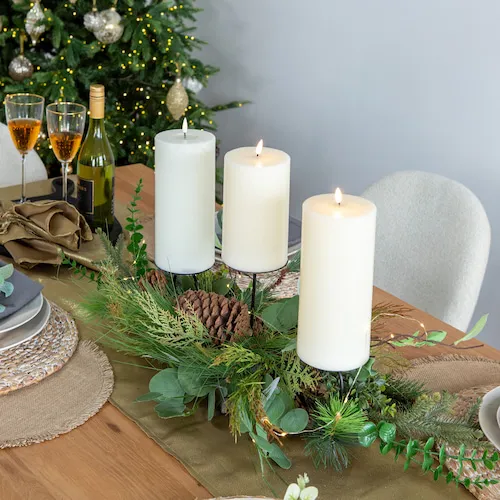 Pine garland on dining table from EZ Living Furniture.