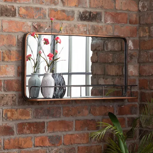 Copper shelf mirror from EZ Living Furniture.