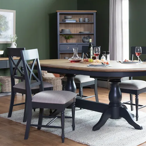 Dark grey and oval extendable Toulouse dining table from EZ Living Furniture.