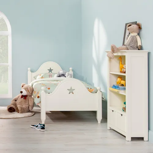 Benny single ivory children's bed frame from EZ Living Furniture.