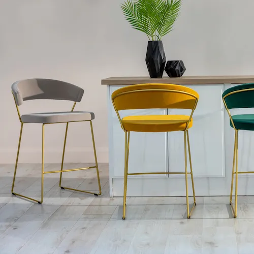 New York Bar velvet bar stools from EZ Living Furniture.