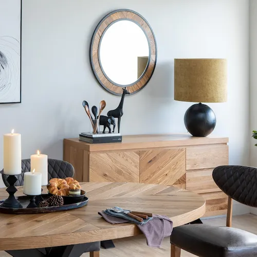 Ellipse Round Mirror from EZ Living Furniture.