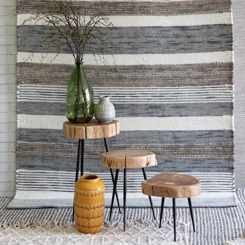 Fiji wood side tables and rugs from EZ Living Furniture.