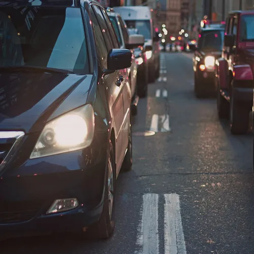 Traffic with stopped cars.