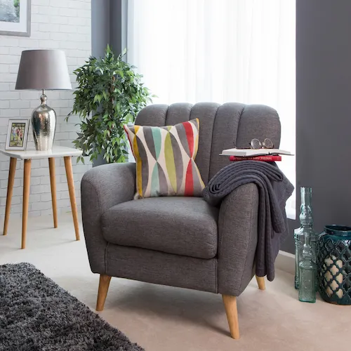 Harper dark grey armchair from EZ Living Furniture.
