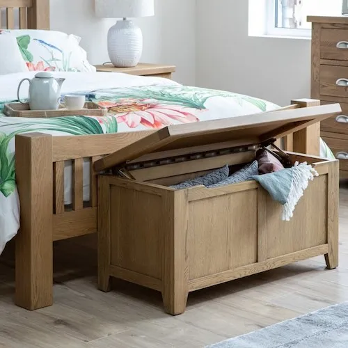 Barna Smokey Oak Blanket Box from EZ Living Furniture.