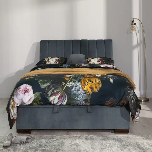 Lancelot grey fabric bed frame from EZ Living Furniture.