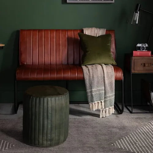 Green velvet cushion from EZ Living Furniture.