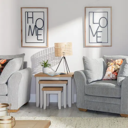 Home and Love wood framed metal wall decor from EZ Living Furniture.