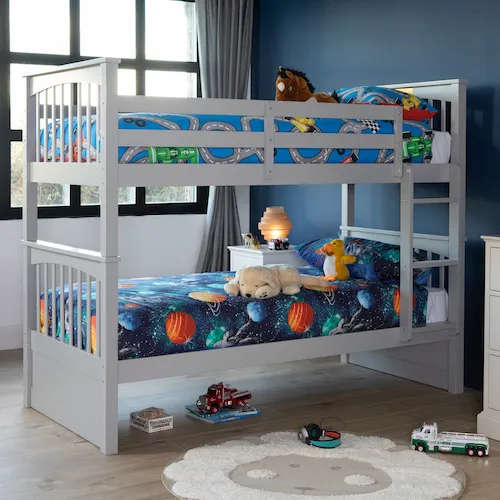 Lara grey single bunk bed from EZ Living Furniture.