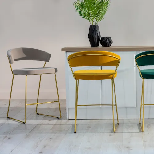 New York velvet bar stools from EZ Living Furniture.