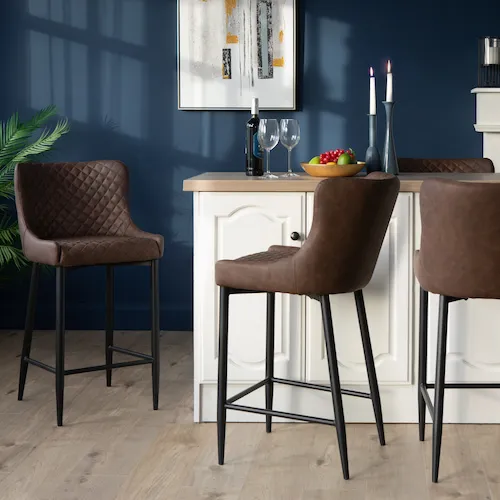 Ottowa brown faux leather bar stools from EZ Living Furniture.