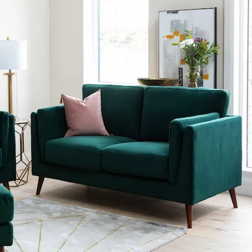 Bellini green velvet sofa from EZ Living Furniture.